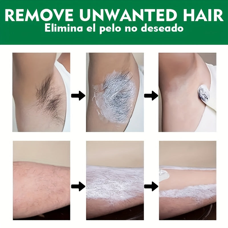 2 PCS Set Purchase One Get One Free Green Tea Summer Powerful Is Mild And Non-Irritating, Effectively Removes Hair, Quick 5-Minute Hair Removal, Ideal for Face, Lips, Underarms, Legs, Arms, And Bikini Areas, Suitable for Both