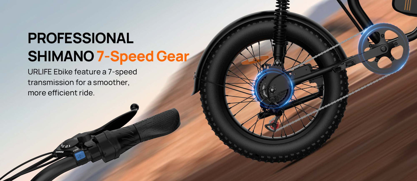 20"x4" Fat Tire Electric Mountain Bike T2 - 250W High-Efficiency Motor, 48V 15.6Ah Removable Battery, 25KM/H, 80-100 Mile Range, 7-Speed Transmission, Hydraulic Disc Brakes, LCD Display, Perfect for Snow & Rough Terrains