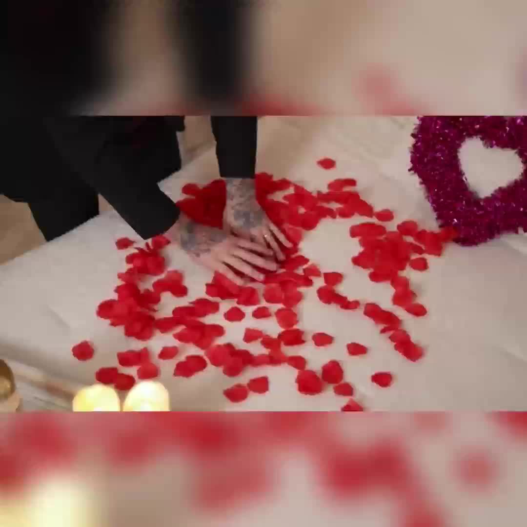 4000 PCS Set Red Rose Petals, Artificial Petals, Suitable for Romantic Night, Wedding, Event, Party, Valentine's Day Decoration, Romantic Wedding Party Decoration