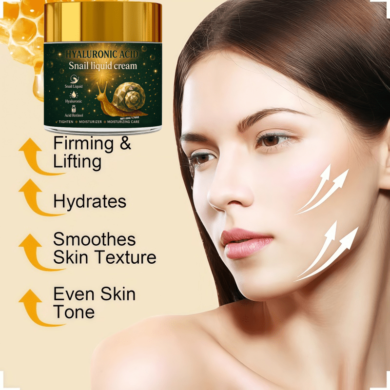 High-Concentration Korean Snail Liquid Cream, Containing Bee Venom Hyaluronic Acid, Collagen, Vitamins, and Other Ingredients,  Firming Tightening Strengthen the entire area of the face and neck. 50 grams - Significantly, fin
