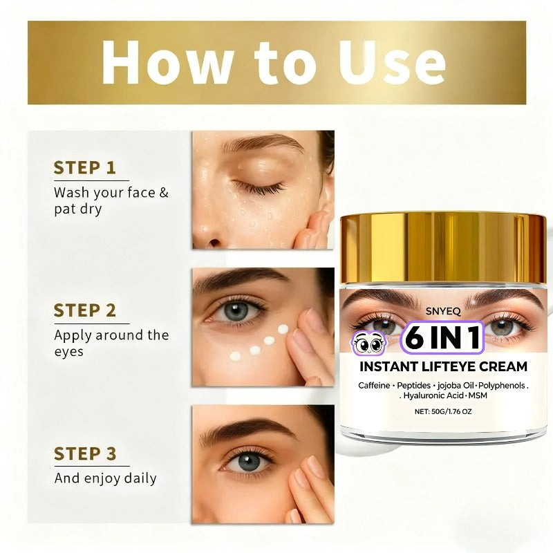 50g/1.76oz Instant Wrinkle Cream - 6-in-1 Formula with Caffeine, Collagen, Hyaluronic Acid, Peptides & Multipeptide Complex - Hydrating Moisturizer for Face, Forehead, Cheeks, Lips Lines - Visible Smoothing Effect for