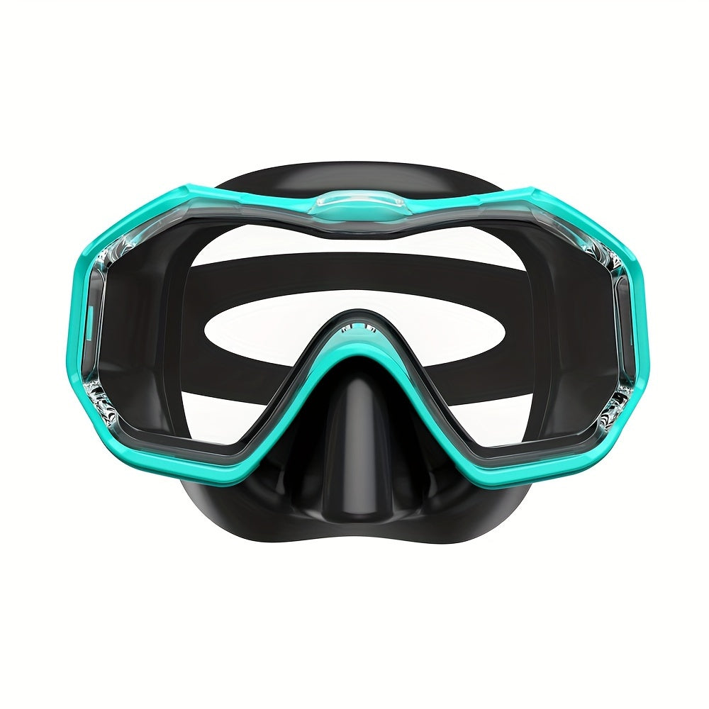 Top Quality Tri-Fin PC Lens Panoramic Wide Angle Adult Silicone Snorkeling Mask, Swimming Goggles, Leakproof, Easy Adjustment, Suitable for Snorkeling and Swimming Training