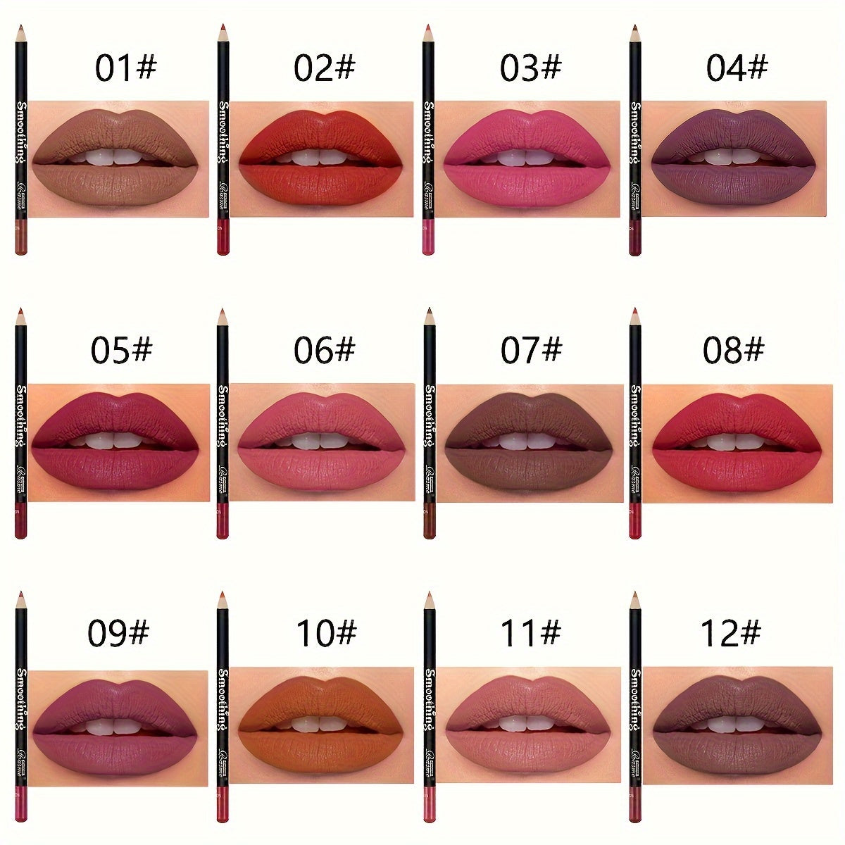 12 PCS Set Long-Lasting Lipstick Set, Lip Liner Pencil And Matte Lip Gloss For Women, Valentine's Day Gifts Mother's Day Gift Girls Cosmetic Accessories