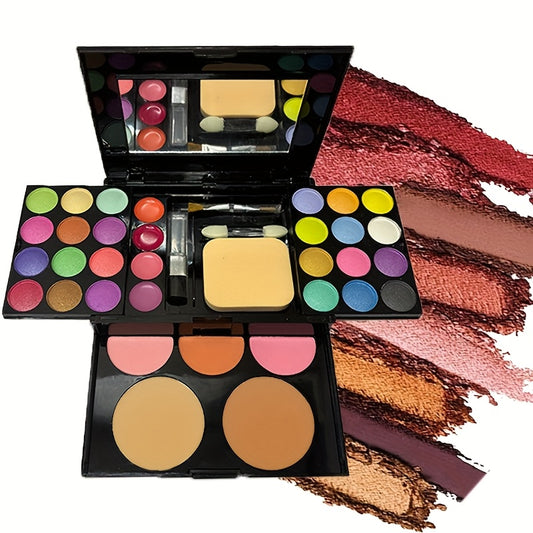 Multifunctional Makeup Palette - 24 Eyeshadows + 3 Blushes + 2 Contour Powders + 4 Lip Glosses + Brush | Compact And Portable Set | Waterproof And Natural End