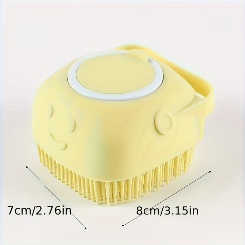 Pet Washing System with Built-in Storage - Dog and Cat Shower Bath Brush with Massage Bristles, Non-Toxic and Easy-to-Clean Design, Ergonomic Handle and Detachable Top, Suitable for Wet Washing/Bathing - Ideal for Small to M