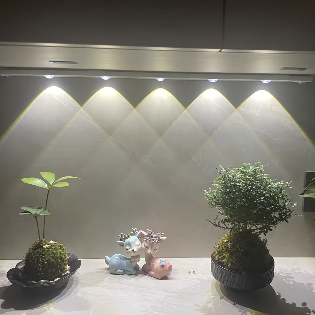 NEW Modern LED Motion Sensor Cabinet Light with Magnetic USB Charging, Wireless Motion Detection, Ultra-Thin Slim Profile, 3-Color Adjustable LED, Magnetic Ceiling/Wall/Bedside Lighting for Kitchen, Wardrobe, Bathroom, Displa