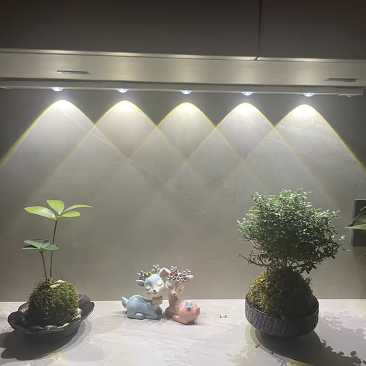 NEW Modern LED Motion Sensor Cabinet Light with Magnetic USB Charging, Wireless Motion Detection, Ultra-Thin Slim Profile, 3-Color Adjustable LED, Magnetic Ceiling/Wall/Bedside Lighting for Kitchen, Wardrobe, Bathroom, Displa