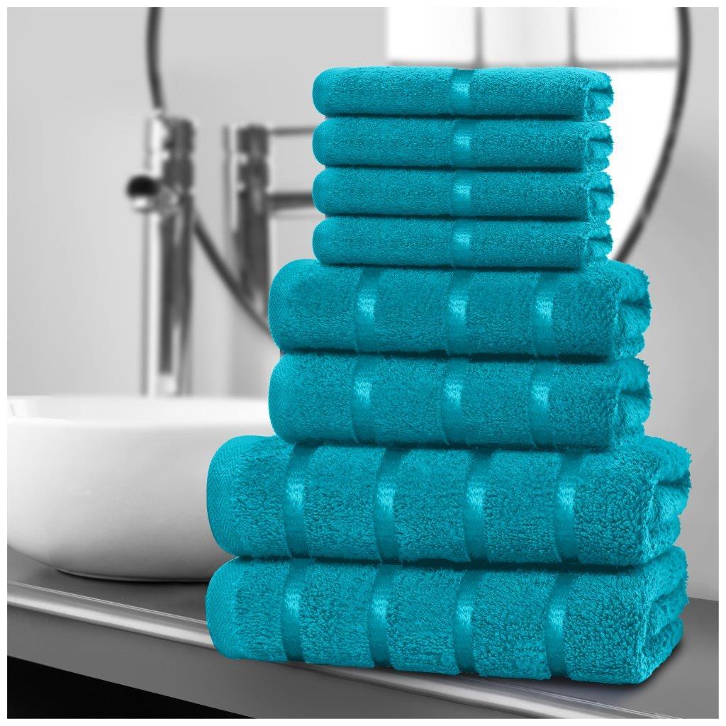 8pcs Egyptian Luxury Cotton Towel Set | Quick-Drying & Highly Absorbent | Includes 4 Face, 2 Hand, 2 Bath Towels | Sophisticated Boston Design | 15 Elegant Colors | Machine Washable