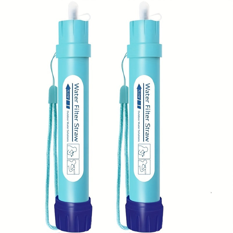 2pcs/4pcs, Emergency and Survival Outdoor Mountain Hiking Camping Kayak Personal Water Filter Straw Mini Water Purifier Survival Gear for Hiking, Camping, Travel and Emergency Preparedness