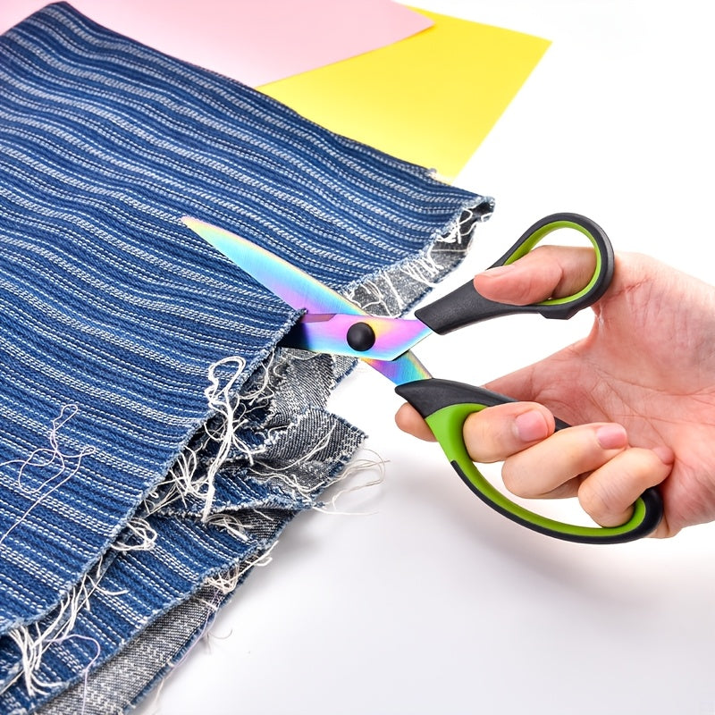 3 PCS Set Sharp Titanium Coating Blade 8, 12.7cm Scissors All Purpose, Multipurpose Scissors 3 pack Bulk Ultra Sharp Blade Shears, Comfort-Grip Sturdy Scissors for Office Home Sewing Fabric Craft Supplies