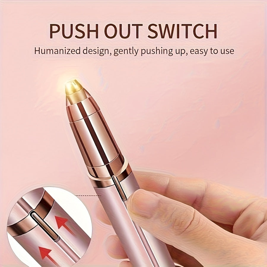 Portable Rechargeable Electric Eyebrow and Bikini Area Trimmer with 4 Blades Heads| Stainless Steel Blades, USB Charging, Suitable for Eyebrows, Armpits, Arms, Fingers, Legs