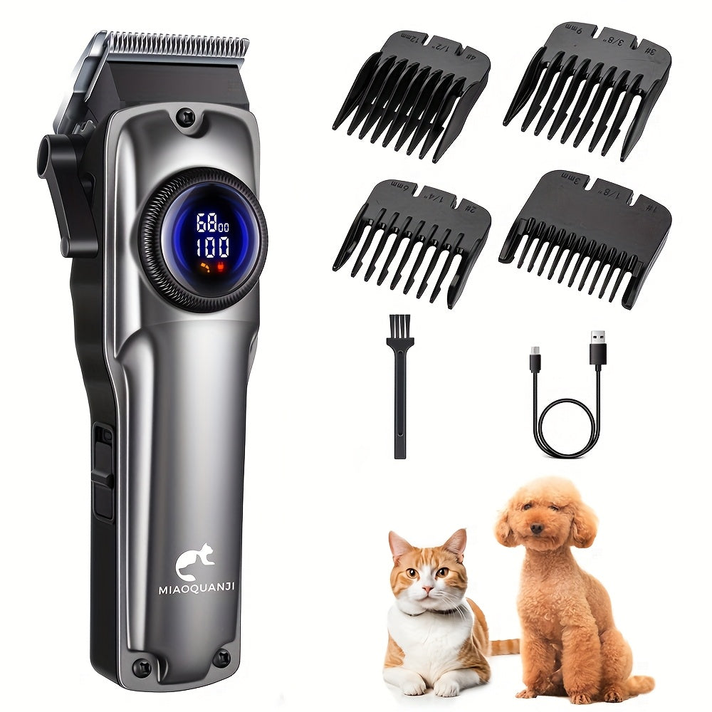 Professional Electric Grooming Clippers for Horse Cats Dogs Pets, Featuring Low Noise Operation, Rechargeable And Cordless Design, Ideal for Trimming Thick Fur on Dogs, Cats, And Other Animals