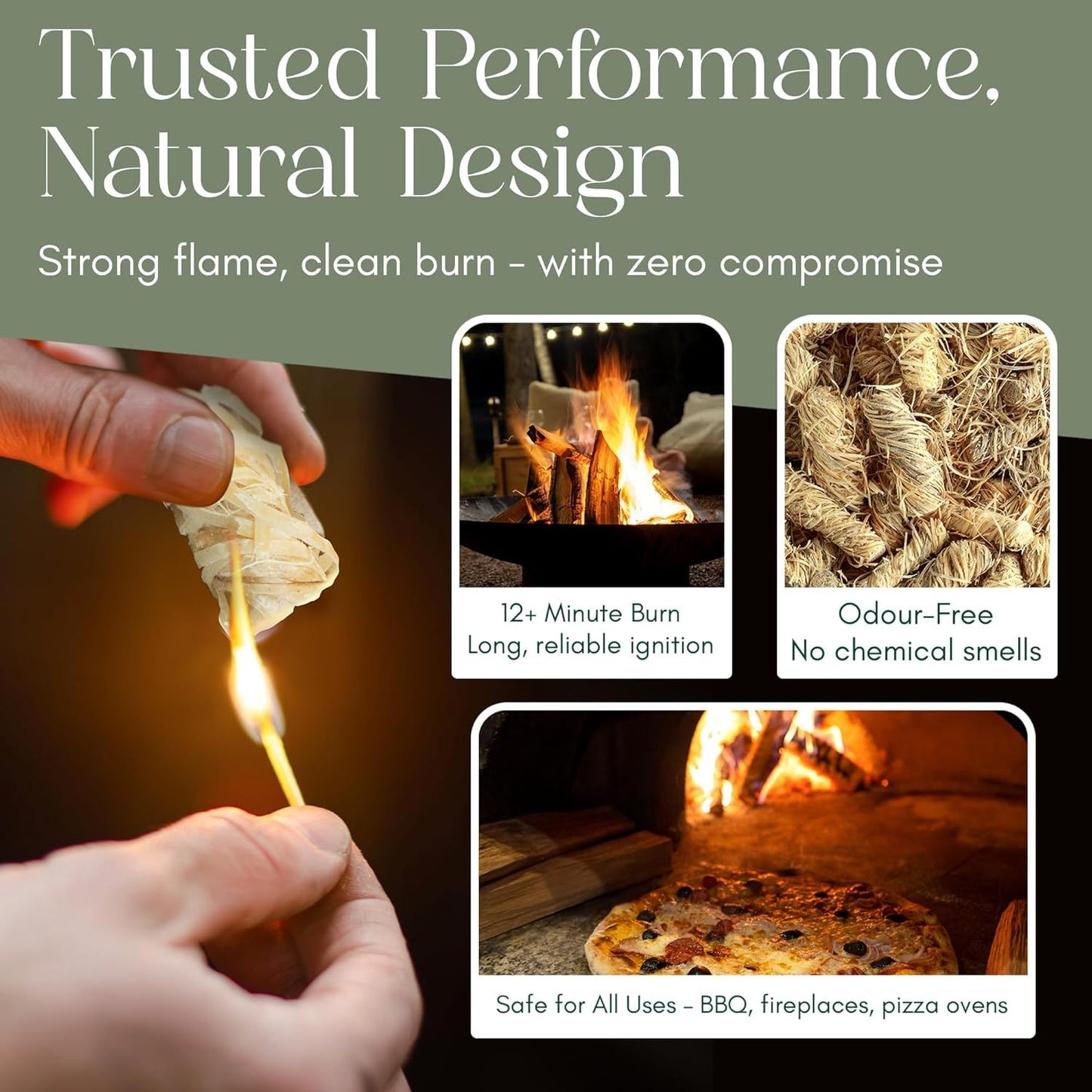 200 PCS Set Pelle & Sol 200 Natural Firelighters – Long Burning Fire Lighters for Wood Burners, BBQ Lighter, Pizza Ovens, Open Fires – Quick Light Fire Starter, Camping Accessories