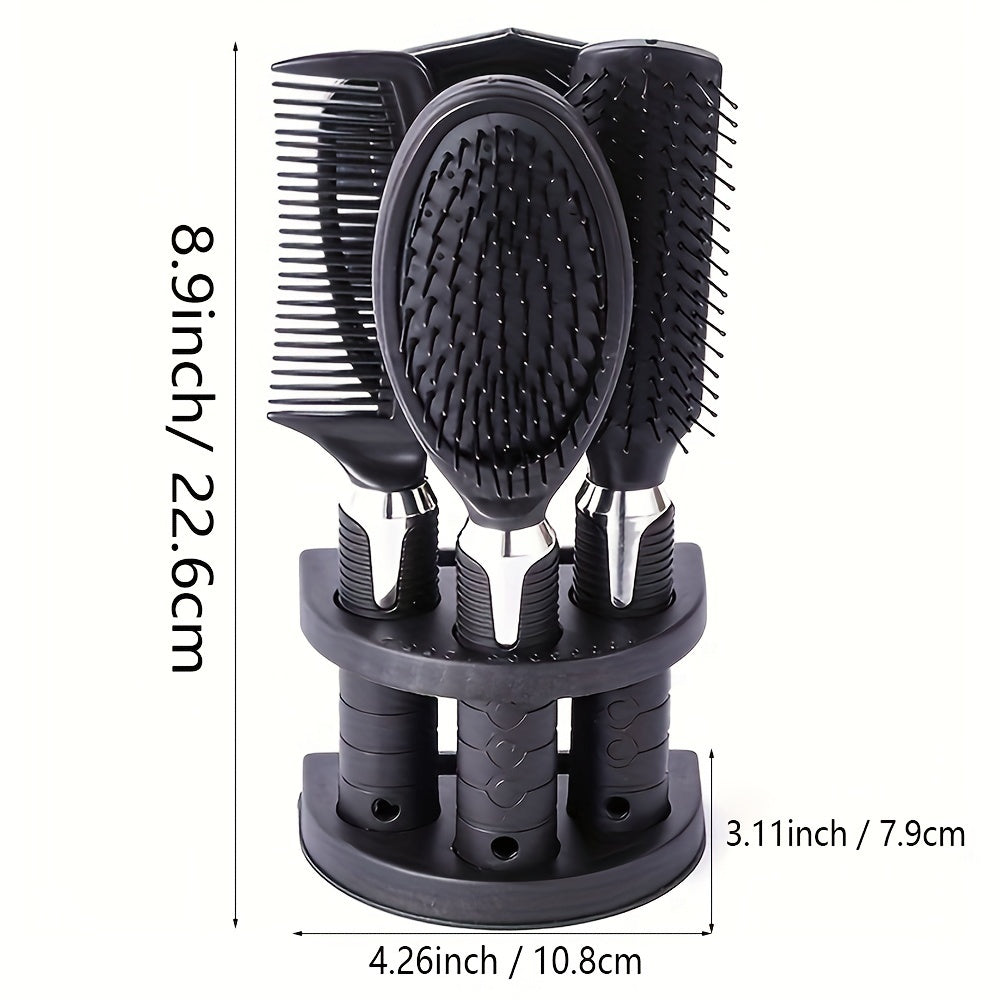 4- PCS Hair Comb + Mirror + Stand Set, Professional Salon Hairdressing Brush Set, Salon Hair Styling Tools, Unisex Grooming Combs Women Hair Care Tools Sets