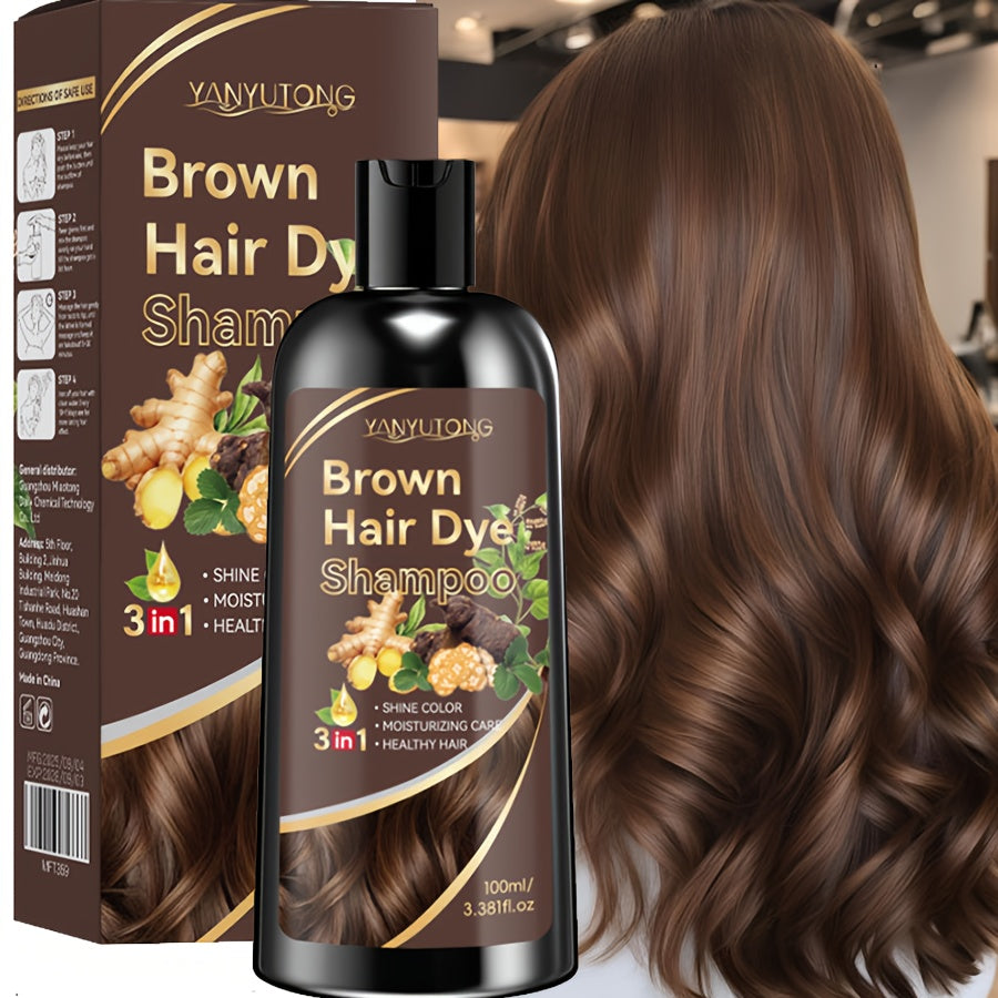 100Ml of 3-In-1 Shampoo And Hair Dye, Cleanses And Colors, Instantly Adds Color, Creates Shiny, Voluminous, And Smooth Hair in Just a Few Minutes, Gentle And Non-Damaging, Moisturizing, Frizz Control
