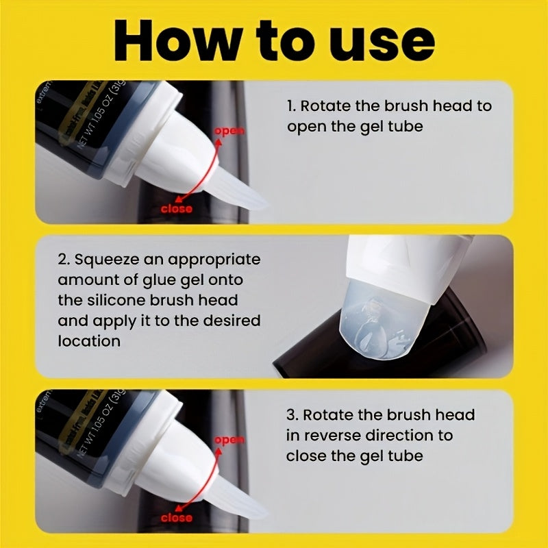 3pcs Bonding Gel for Wigs & Hair Extensions - Gentle Scalp-Friendly, Strong Hold Styling Gel with Aloe Vera & Argan Oil, 3, 5oz/100ml, Unisex for Men & Women, Protects Hair from Damage, Easy Application, No Residue, Hair Styl