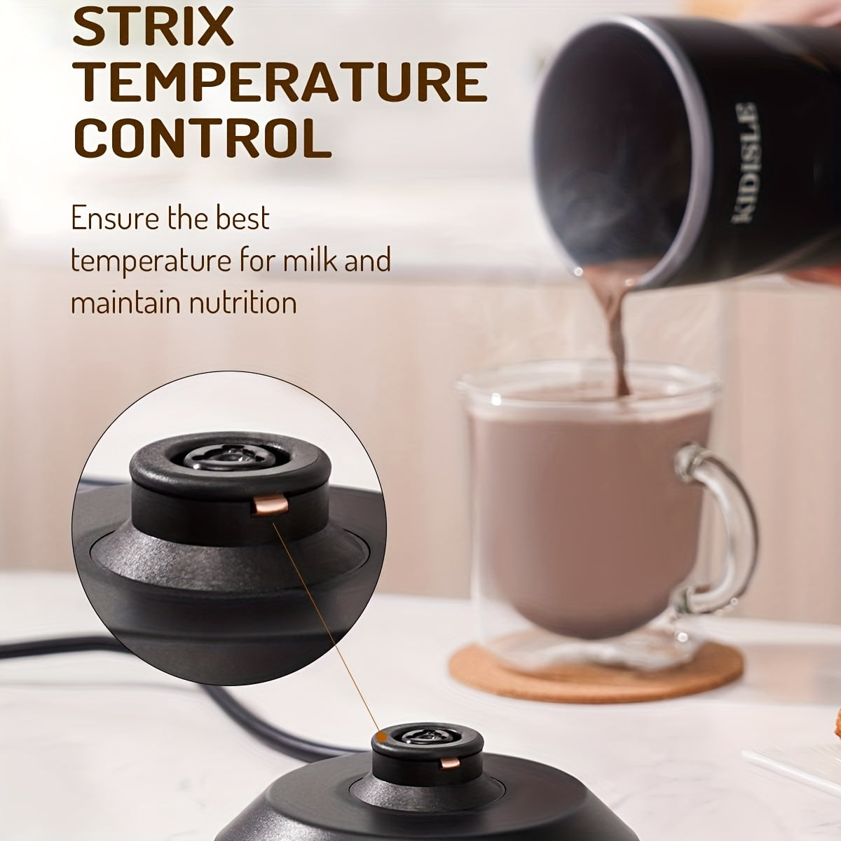 Milk Frother Electric And Steamer with Warm Function, 4in 1 Automatic Milk Warmer Heater, Hot And Cold Foam Maker for Coffee Latte Cappuccino, Hot Chocolate, 300ml, Cappuccino Maker, Latte Modern Frother, Sleek Design
