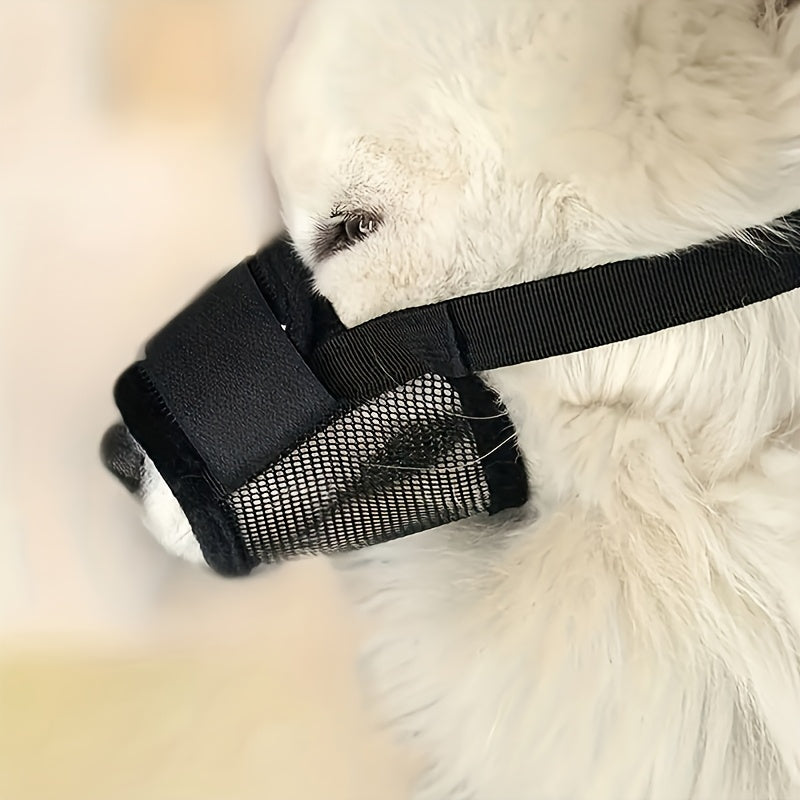 Adjustable Dog Mask, Breathable Polyester, Anti-Bite Barking Control, Comfort Fit for Small to Medium Dogs Pets Accessories