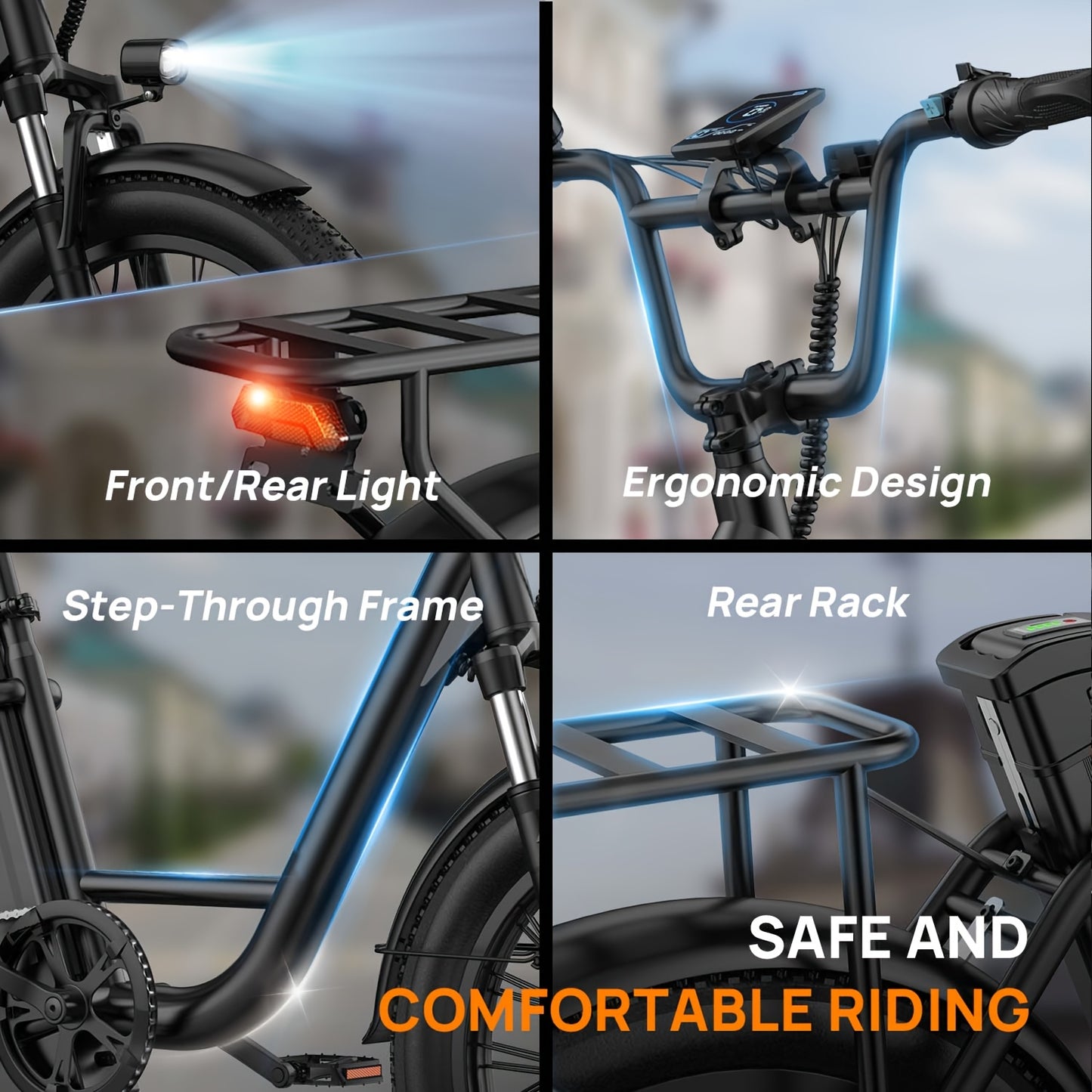E20 Pro All-Season Electric Bike - 50.8cm Tires for Snow/Sand/Urban | 48V 13Ah Extended Range Battery | 250W High-Efficiency Motor | Colorful LCD Display | Adventure-Ready Design | High-strength Frame