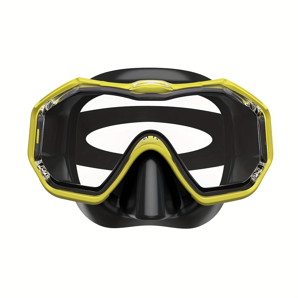 Top Quality Tri-Fin PC Lens Panoramic Wide Angle Adult Silicone Snorkeling Mask, Swimming Goggles, Leakproof, Easy Adjustment, Suitable for Snorkeling and Swimming Training