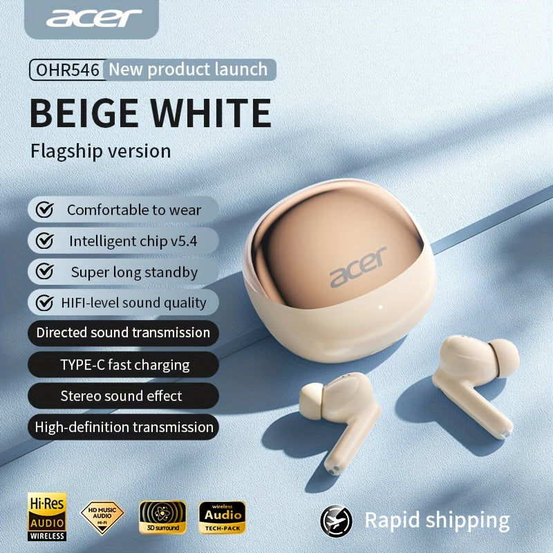 Original Acer Official Genuine Product] In-Ear Design | TWS Wireless Earbuds | Stereo | Deep Bass | Low Latency for Calls | Comfortable Fit (For Study/Business/Sports/Running/Fitness) | Portable Design | Multi-Device Compatib