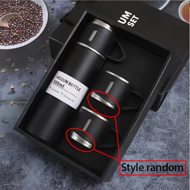 1 Set Thermal Mug 500ml/16.9oz Stainless Steel Insulated Cup with Lid - Portable Flask for Hot/Cold Drinks, Camping, Travel, & Tea, Sweat-Free Temperature Retention, Durable Outdoor Water Bottle