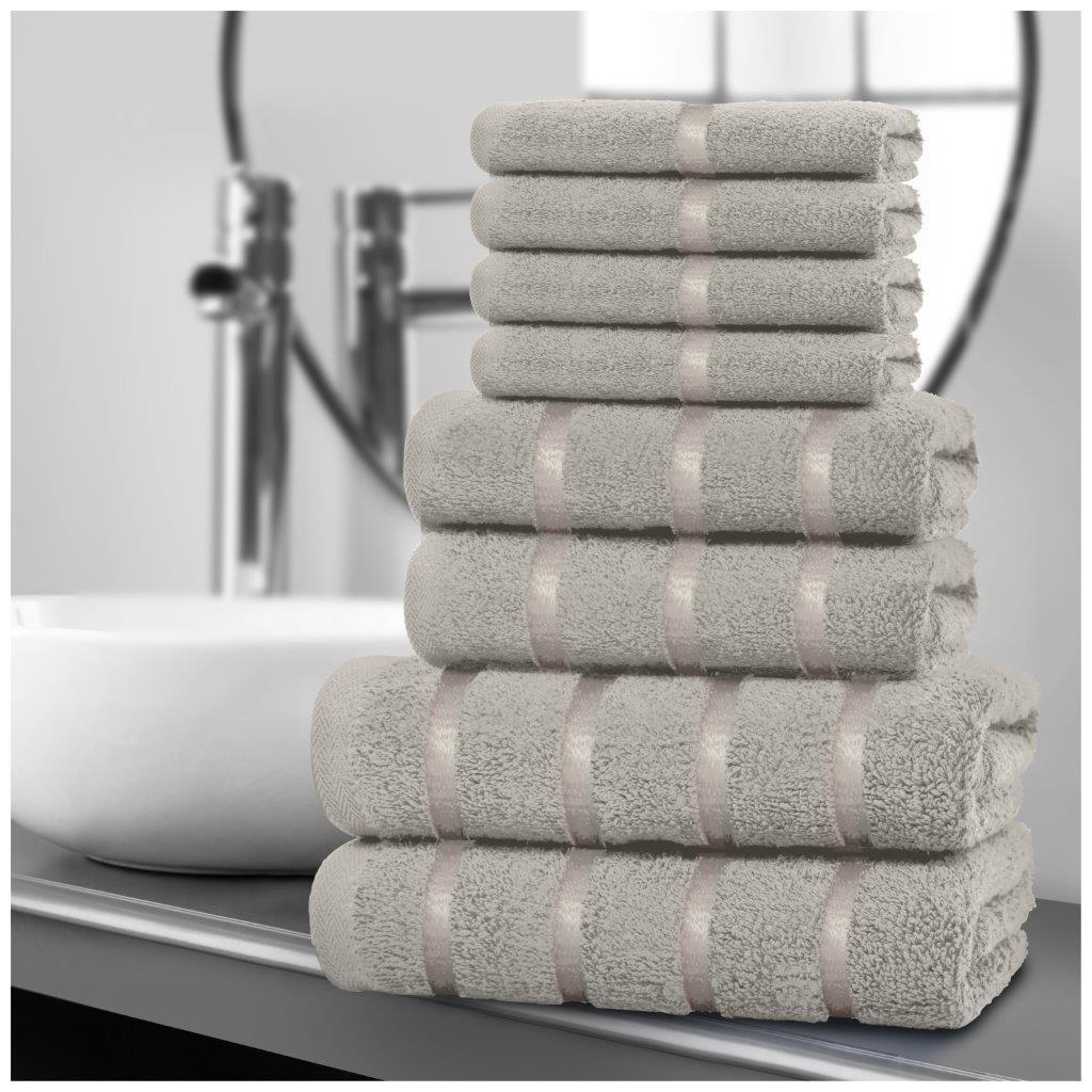 8pcs Egyptian Luxury Cotton Towel Set | Quick-Drying & Highly Absorbent | Includes 4 Face, 2 Hand, 2 Bath Towels | Sophisticated Boston Design | 15 Elegant Colors | Machine Washable
