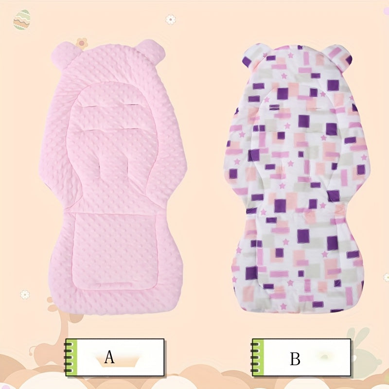 1pc Plush Stroller Mat for Most Strollers - Soft Breathable Polyester A-Adorned with Plush Warmth, Summer Comfort & Secure Fit for Baby Carriages & Prams, Stroller Accessories, Baby Stroller Seat Cover, Cozy Stroller Accessor