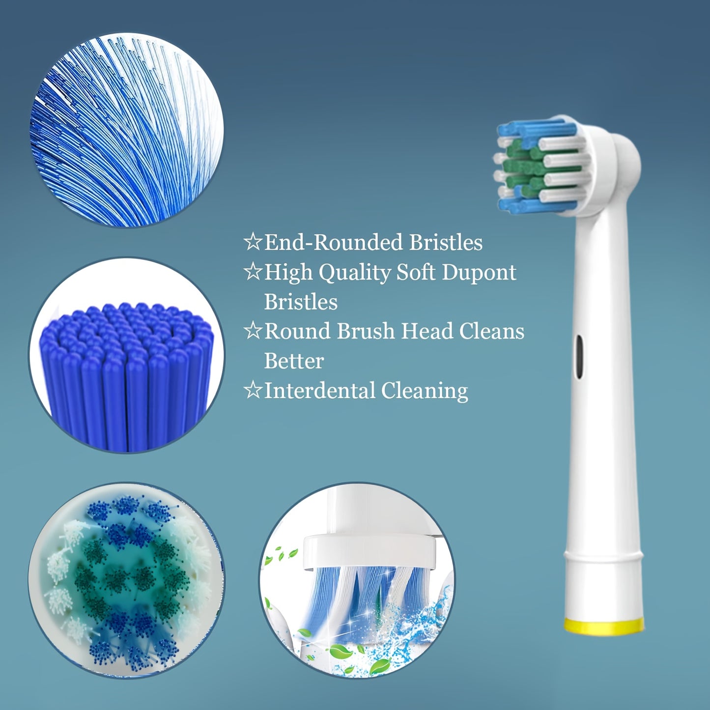NEW 16 PCS Set Replacement Toothbrush Heads Compatible with Oral-B Pro 500/1000/1500/3000/3757/5000/7000/7500/8000 Electric toothbrushes - Soft Bristles for Gentle Cleaning, Dental Care Essentials, Hygienic Design, Family Den