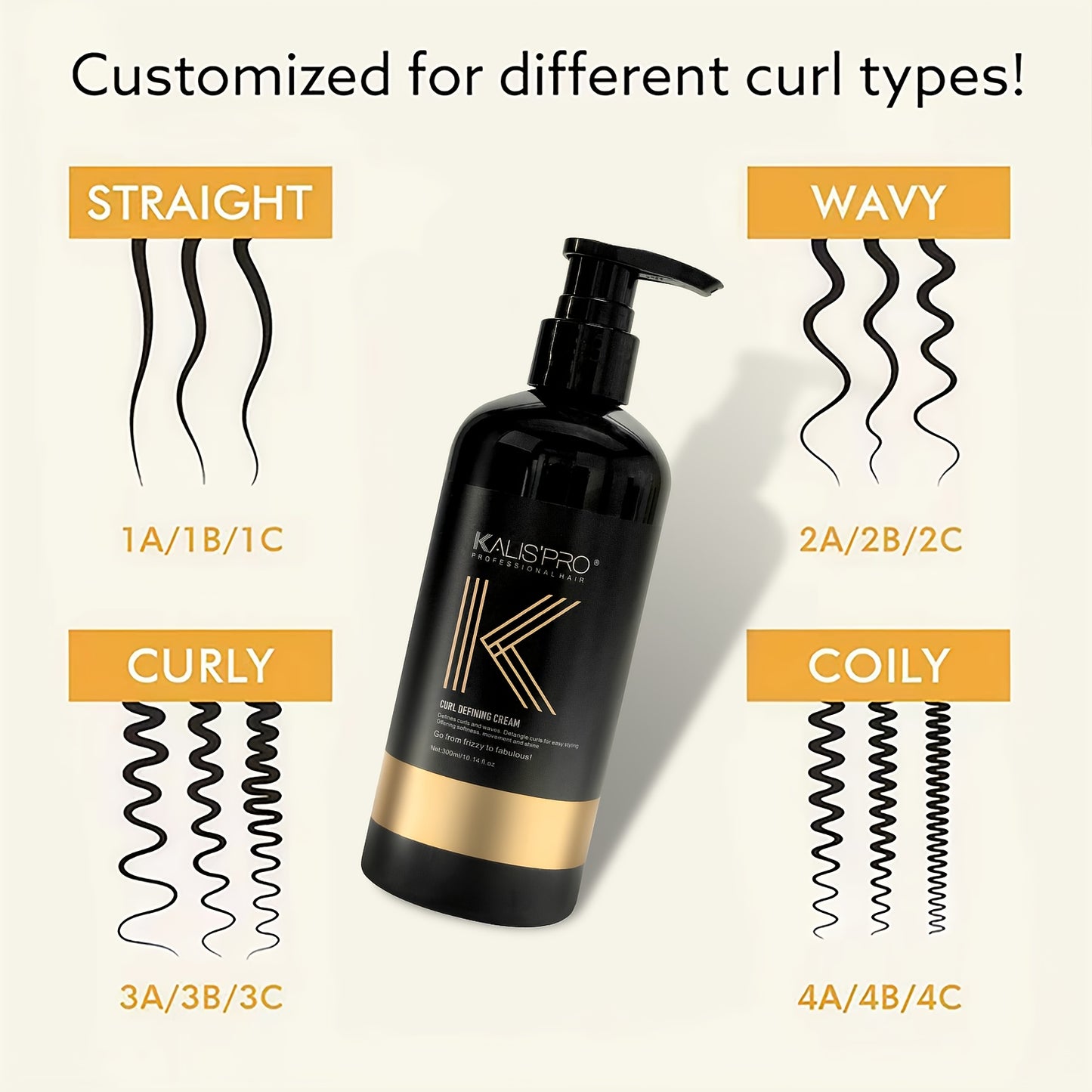 300ml for Curly/Wavy/Coily/Straight Hair Defining Cream, 10.14oz - Moisturizing Hair Styling Paste For Normal Hair& Wig, Long-Lasting Hold & Elasticity, Suitable For Wavy And Curly Textures, Frizz Control Haircare | Sleek Bot