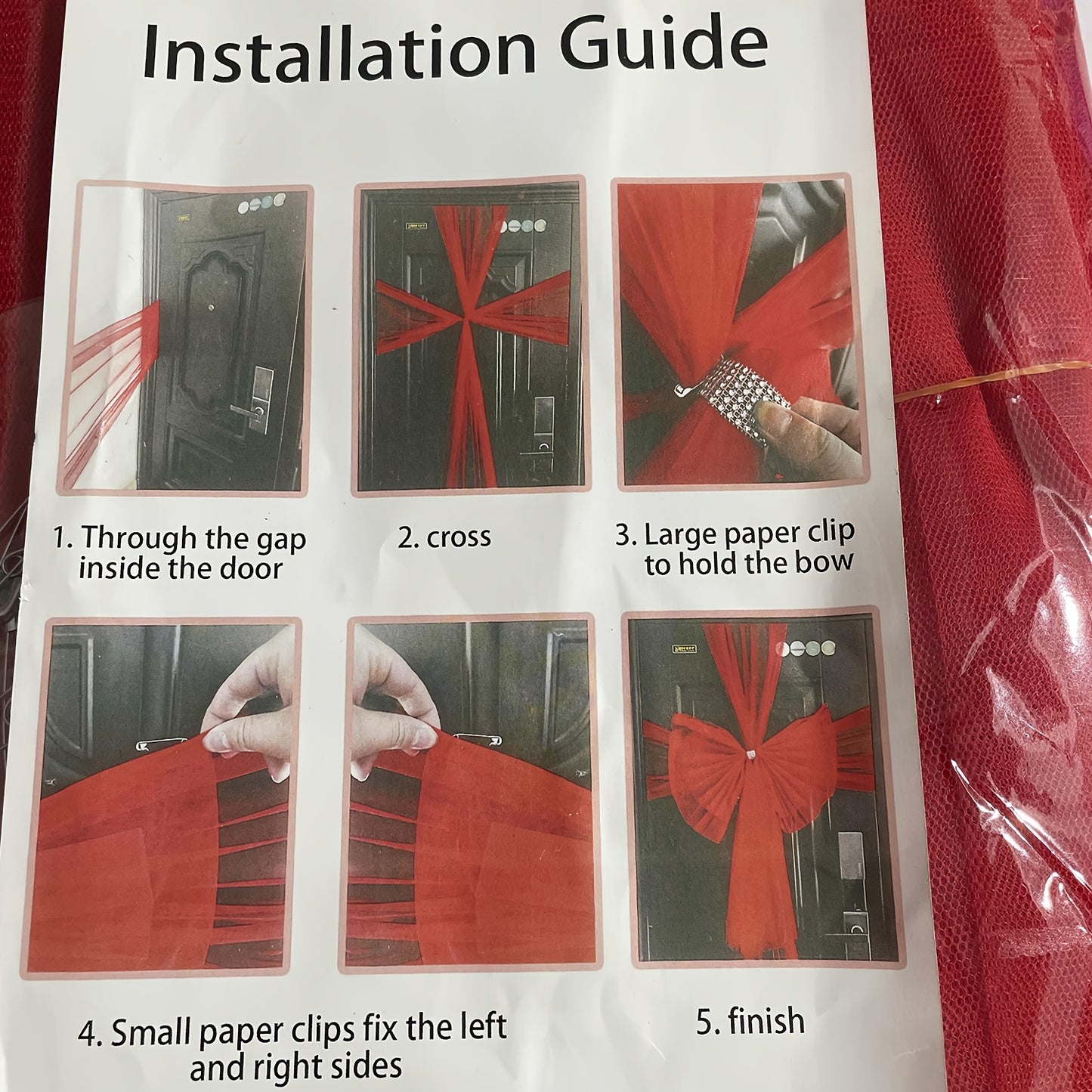 NEW 2D Door Banner, Large Red Polyester Christmas Bow - 80.01cm Festive Front Door Decoration for Holiday & Wedding Celebrations, Easy Hang Design, Home Party, Door Ornament