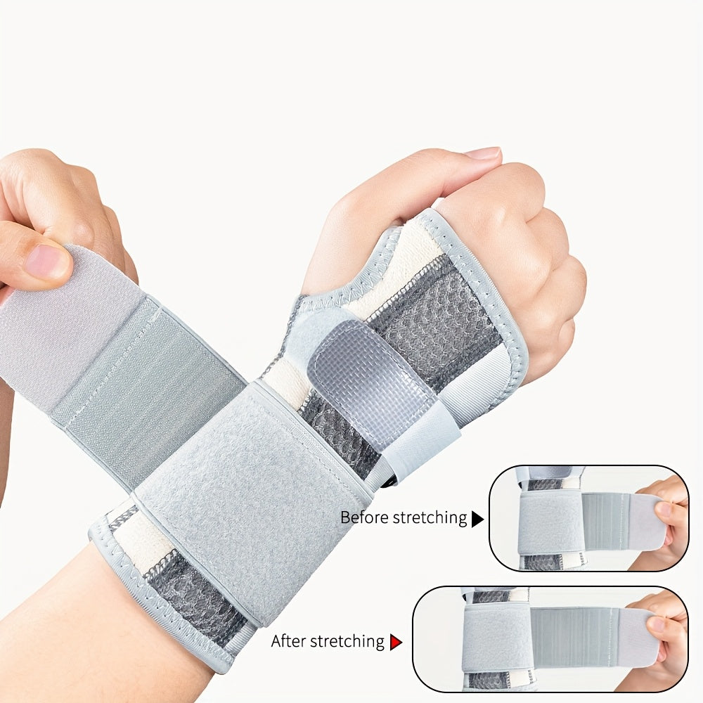Adjustable Strap Wrist Brace Double Support Bars with Compression, Wrist Stabilizer for Joint Support Pain Relief Perfect for Gym Cycling Running Sport Activities Accessories Health Care Supplies