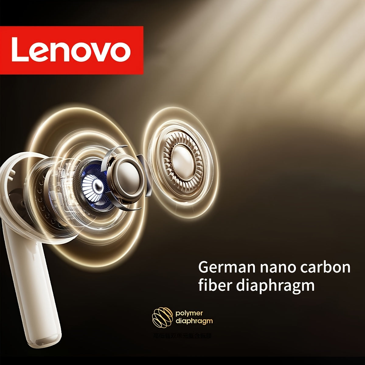 Original Lenovo TWS Wireless Earphones with Advanced Bluetooth 5.4 Chip for Stable Connection& Low Latency Audio. Featuring an Ergonomic In-Ear Design for Secure and Comfortable All-Day Wear, Plus a Large Capacity Charging Ca