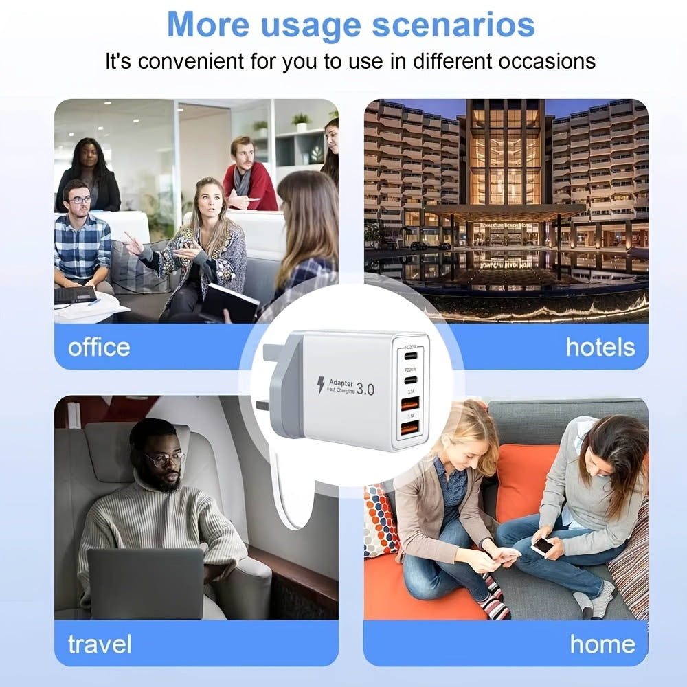 1/2/3 PCS Set USB-C Power Adapter with Dual USB-C Ports, 40W High-Speed Charging, Compact Design for iPhone & Tablets, Compatible with Various Charging Cables, Plug & Play, Device Charging Solution, Modern Charging Hub, Durab