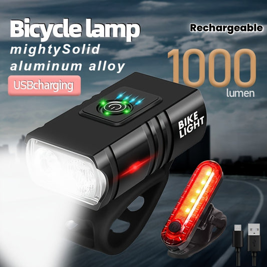 Bicycle Lights Set, USB Rechargeable Front And Rear Lights with 6+4 Modes Suitable for All Types of Bikes, Including Mountain And Road Bikes, for Night Riding.