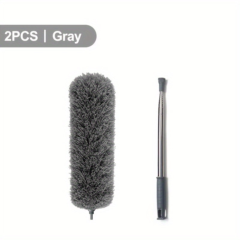 4 PCS Set , 2.8M ultra fine fiber dust collector cleaning kit, with extension rod, retractable and flexible dust collector, used to clean ceiling fans, high ceilings, louvers, furniture, air conditioning, car surfaces, can cl