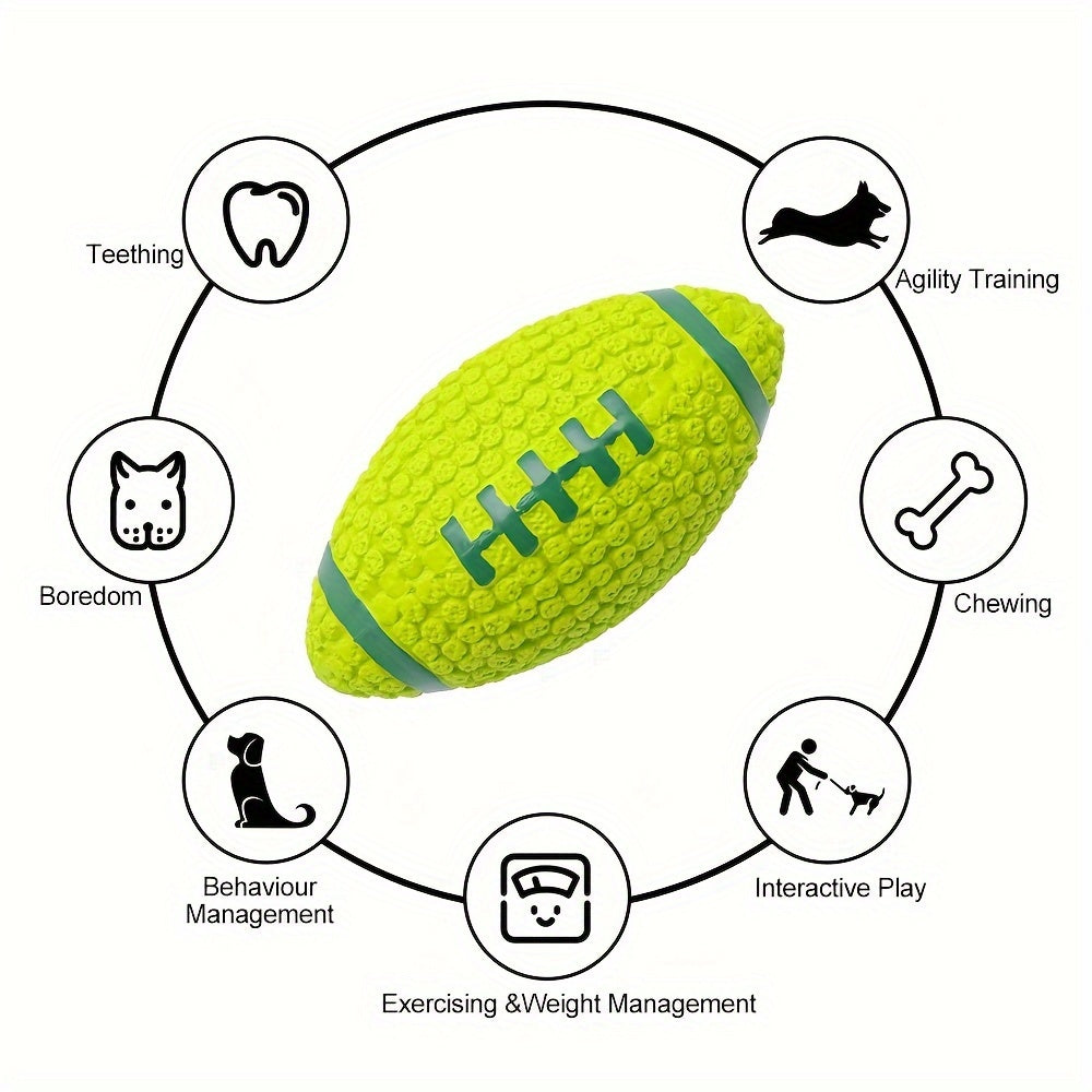 Dogs Sound Toy  Squeaky Rugby Dog Chew Toy Made of Latex, Designed for Interactive Play, Without Battery