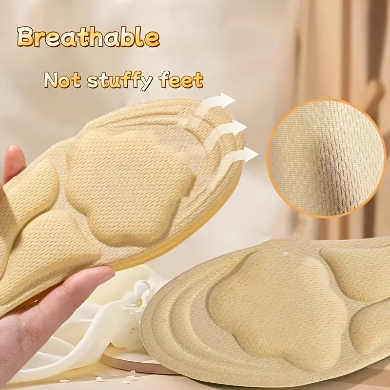 4 PCS Set 35-42 Size Unisex 6D Cloud Feel Shoe Inserts | Thick, Soft, Breathable, Ergonomic Design for High Heels, Sports, And Casual Shoes | Comfortable Shock Absorption, Durable Lightweight, Memory Foam Material