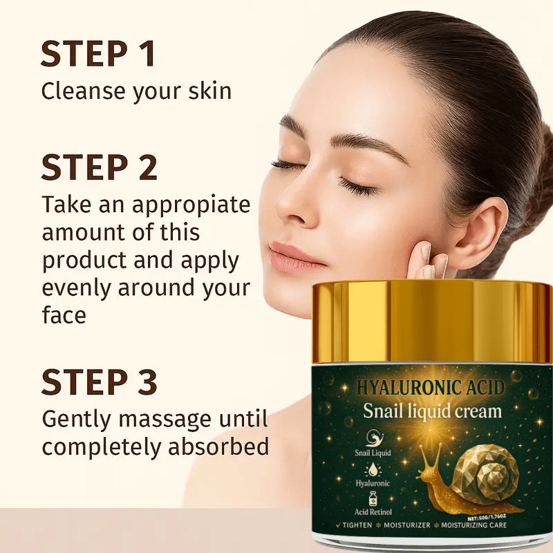 High-Concentration Korean Snail Liquid Cream, Containing Bee Venom Hyaluronic Acid, Collagen, Vitamins, and Other Ingredients,  Firming Tightening Strengthen the entire area of the face and neck. 50 grams - Significantly, fin