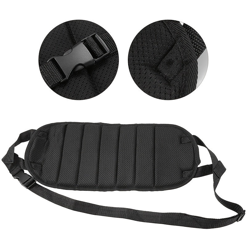 Airplane Travel Black Footrest Portable Adjustable Strap for Travel Lightweight Desk Hammock Leg Rest for Airplanes, Offices, Outdoors, and Cars.