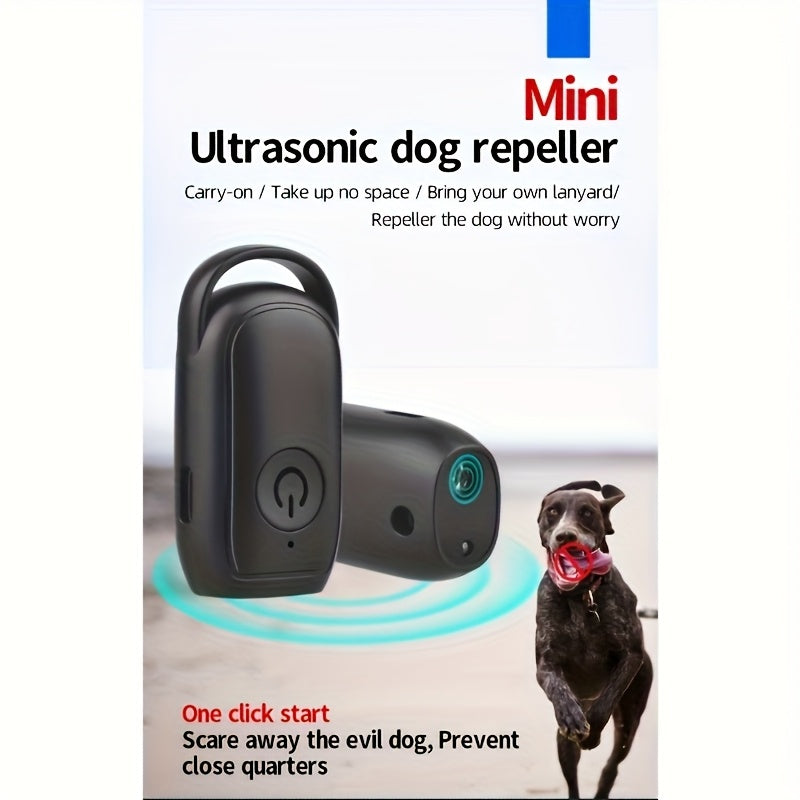 1pc Mini Soundwave technology Dog Repeller, Black - Suitable for Indoor & Outdoor Use, Anti-Barking with LED Light for Night Visibility, Portable and Compact