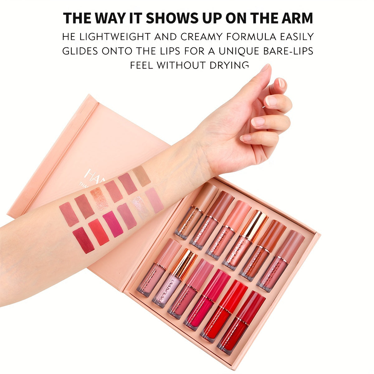 12 PCS Set Velvet Lip Color Set, a Collection of Liquid Lip Colors That Are Non-Drip, Long-Lasting, Waterproof, And Matte. Perfect As a Gift for Women Cosmetic Sets
