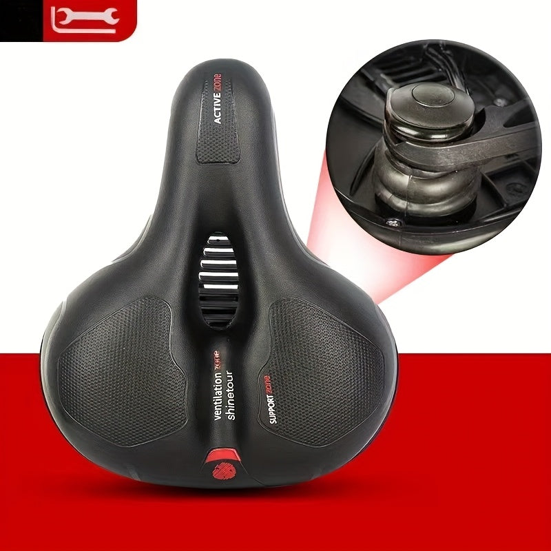 Ultra-comfortable Bicycle Seat Cushion | Unisex Wide Saddle | 2 Shock-absorbing Balls + Memory Foam Cushioning | Waterproof, Sweat-resistant, and Non-slip | Suitable for Mountain/road/commuter/fitness Bikes | Long-distance R