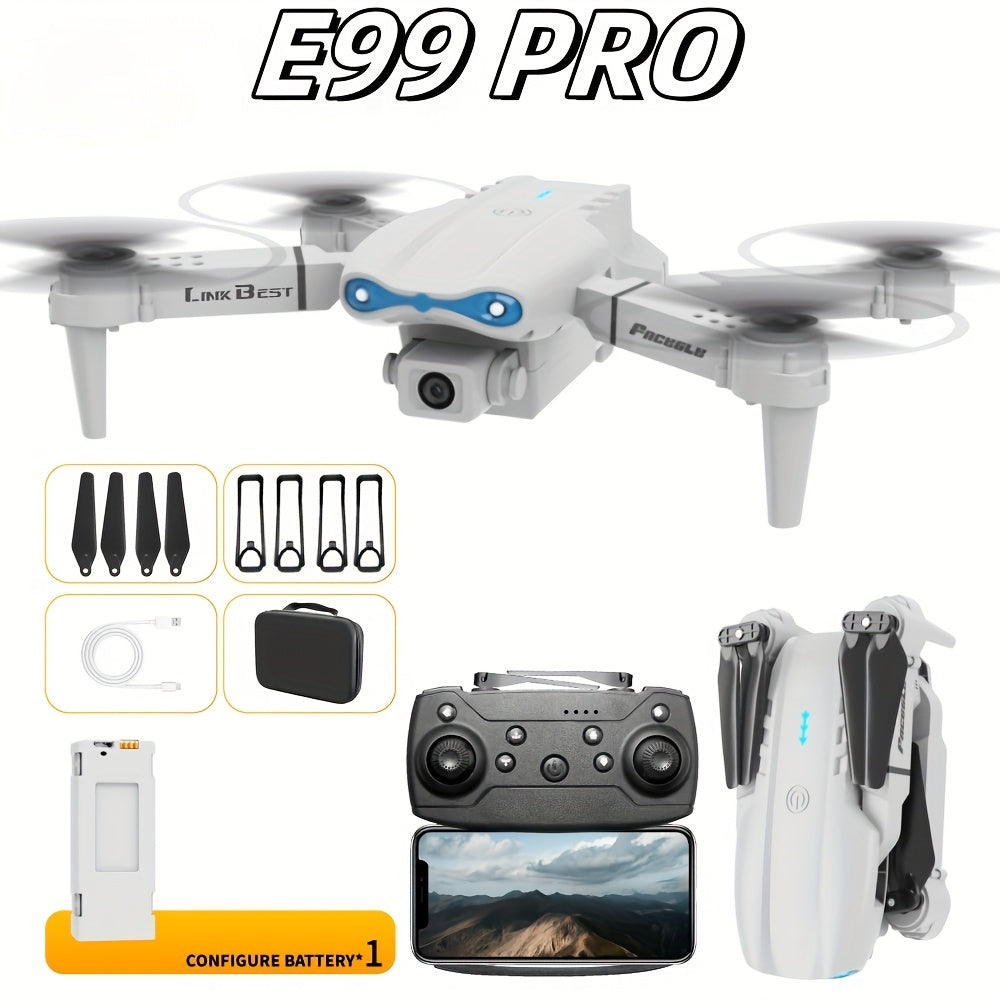 E99-PRO Folding Drone with Remote + Storage Bag Features Dual Cameras, 360° Flipping, And Optical Flow Hovering Capabilities, Making It Ideal for Aerial Photography Enthusiasts And Outdoor Adventurers. Its Convenient Design