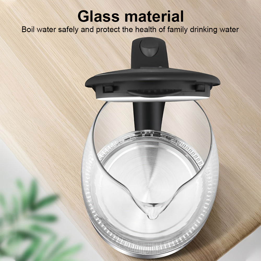NEW 2L Electric Kettle Glass Quick Cook Portable Kettle 1800w Food Processor Quick Cook Element Portable Kettle Safe, Dry Burning Protection, Suitable For Home Kitchen, Living Room, Coffee, Tea, Kitchen Appliances And Accesso
