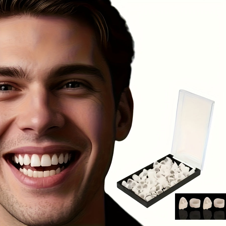 24 PCS Set Including 12 Front Teeth + 12 Back Teeth, Decorative Dentures, Reusable Upper and Lower Jaw Set, Odorless and Comfortable Oral Appliance