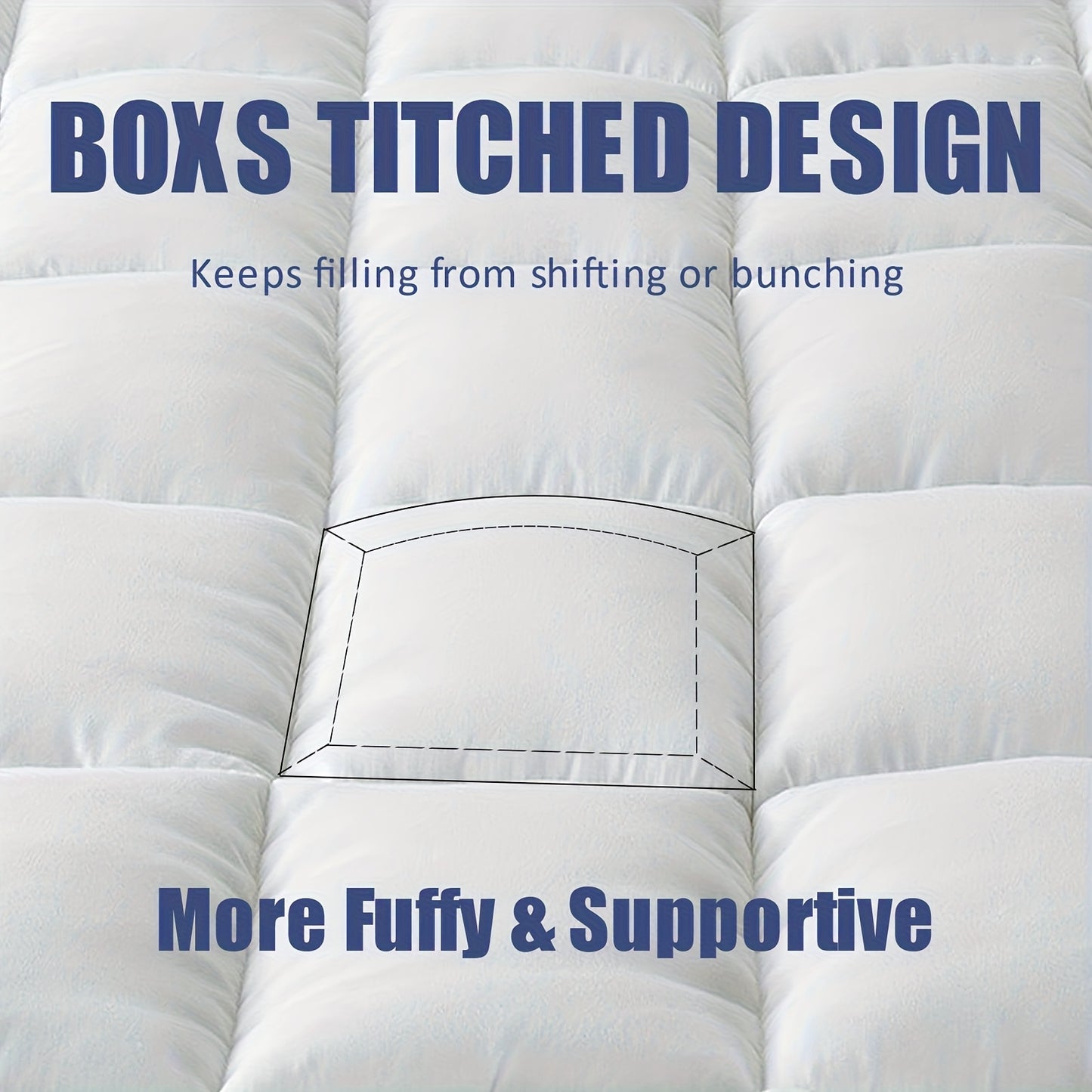 1pc Extra Thick Mattress Topper, Overfilled with 10cm/ 4Inch Microfiber Filling with Deep Pocket, Plush Soft Pillow Top Mattress Topper Anti-Shift & Even Weight Distribution Single/Double/King/Super King All UK Bed Sizes