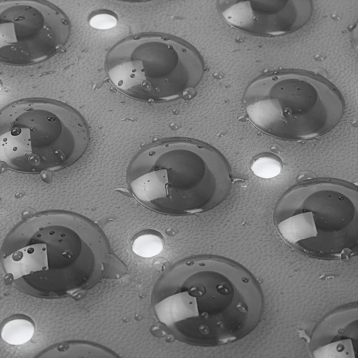 Large Shower Mat – Light Blue/Crystal/White Color Non-Slip, Strong Suction Cups & Drain Holes, Quick-Dry, Machine Washable, Durable & Comfortable for Bathtub and Bathroom Floor Use