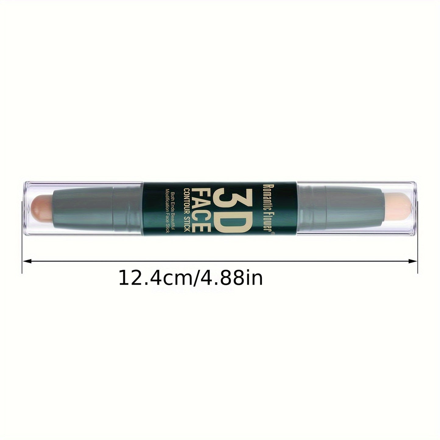 Double Head Contour Stick, Highlights & Contour & Concealer 3D Face Waterproof Long Lasting Makeup with Plant Squalane Women Make-Up Accessories Cosmetic Supplies