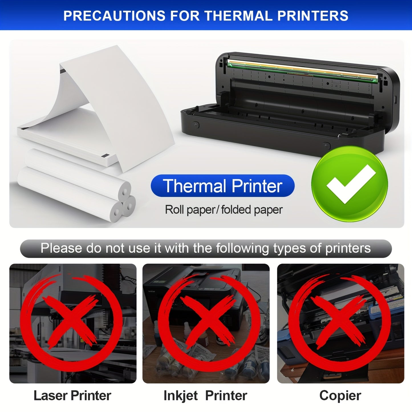 A4 Portable Thermal Printer - Wireless and USB Connection, Multi-Size Printing, Roll/Fold Paper Compatible, Ink-Free Monochrome Output, Supports PDF/Word/Excel/JPG, 203dpi High Definition Print, Built-in 2600mAh Rechargeable